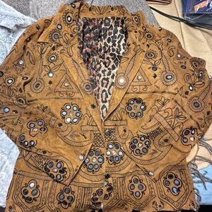 Authentic & vintage “Dolce & Gabbana” Suede Embroidered Jacket Runway 2001 $6999
